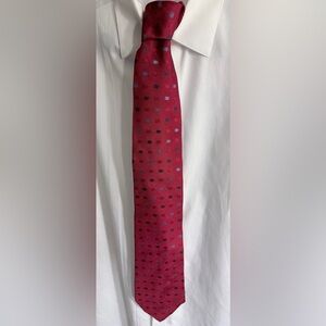 Tommy Hilfiger Red and Blue Patterned Silk Tie